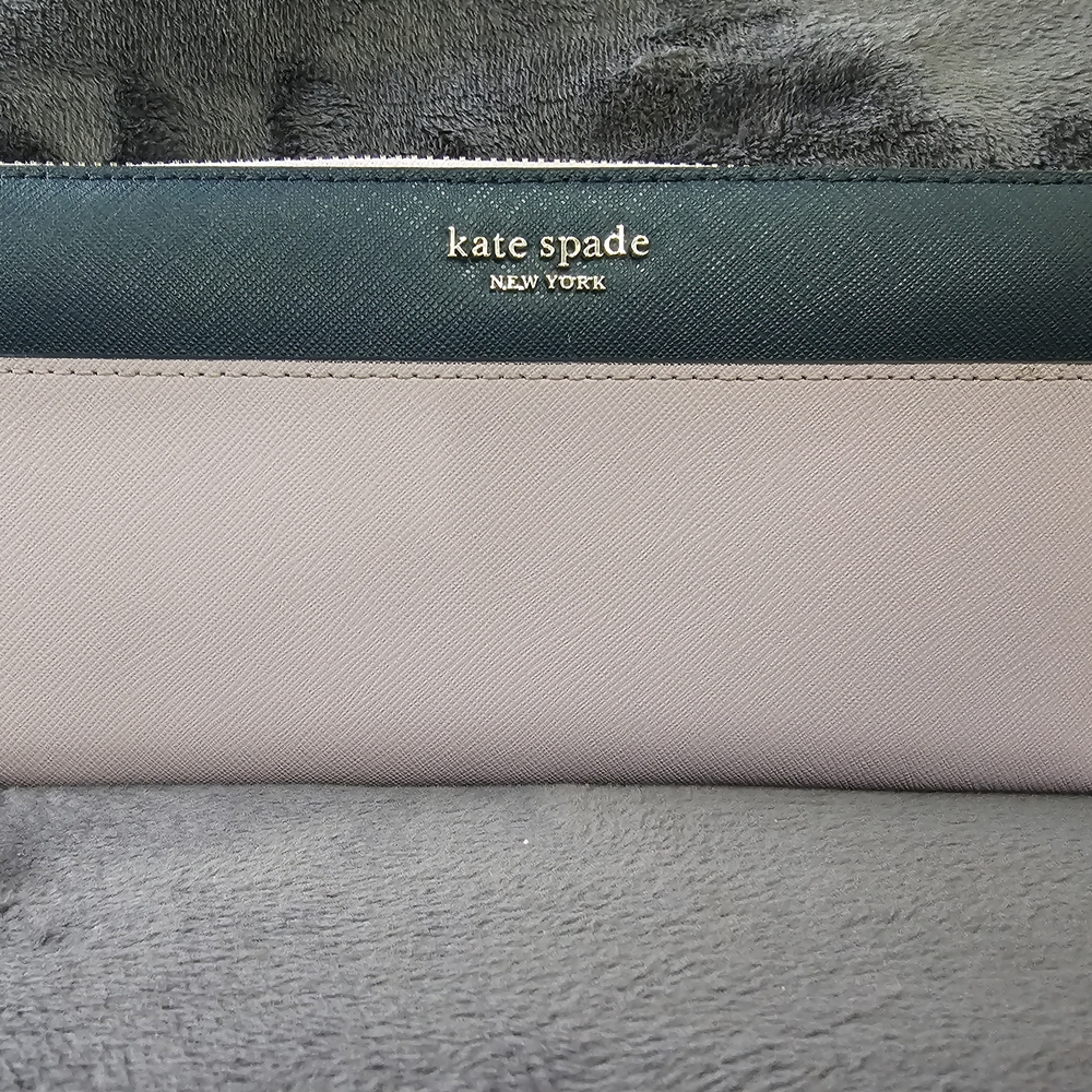 kate spade Two-Tone Green and Taupe Clutch
